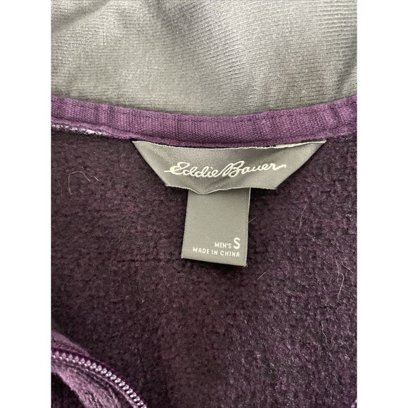 Eddie Bauer 1/4 Zip Sweater Men's Size S Pullover Mock Neck Chest Pocket Purple - Picture 3 of 8